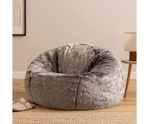 icon Unicorn Patterned Beanbag, Faux Fur in Light Grey ICON Light Grey