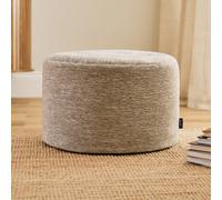 Icon Woven Milano Round Footstool Bean Bag, Natural