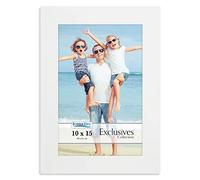 Icona Bay 10 x 15 cm White Picture Frame, Sturdy Wood Composite Photo Frame 10x15, Sleek Design, Table Top or Wall Mount, Exclusives Collection