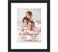 Icona Bay - 10x8 Black Picture Frame with Removable Mat for 7x5 Photo - Modern Style Engineered Wood Frame - Table Top or Wall Mount - Bliss Collection