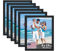 Icona Bay - 10x8 inch Picture Frames - Black, 6 Pack - Beautifully Detailed Moulding - Contemporary Picture Frame Set - Wall Mount or Table Top - Inspirations Collection
