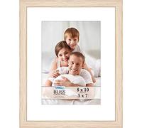 Icona Bay - 10x8 Light Oak Picture Frame with Removable Mat for 5x7 Photo - Modern Style Engineered Wood Frame - Table Top or Wall Mount - Bliss Collection