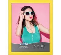 Icona Bay - 10x8 Picture Frame - Yellow Solid Wood Scandinavian Style Photo Frame - Clear Glass Cover Sheet - Wall Mount/Tabletop - Pizzazz Collection