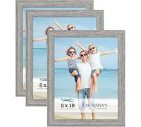 Icona Bay - 10x8 Picture Frames - Alder Grey, 3 Pack - Sturdy Engineered Wood Photo Frames 10 x 8 - Sl esign, Table Top or Wall Mount - Exclusives Collection
