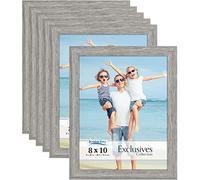 Icona Bay - 10x8 Picture Frames - Alder Grey, 6 Pack - Sturdy Engineered Wood Photo Frames 10 x 8 - Sleek Design, Table Top or Wall Mount - Exclusives Collection