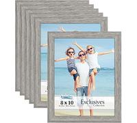 Icona Bay - 10x8 Picture Frames - Alder Grey, 6 Pack - Sturdy Engineered Wood Photo Frames 10 x 8 - Sleek Design, Table Top or Wall Mount - Exclusives Collection