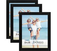 Icona Bay - 10x8 Picture Frames - Black, 3 Pack - Sturdy Engineered Wood Photo Frames 10 x 8 - Sleek Design, Table Top or Wall Mount - Exclusives Collection