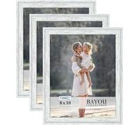 Icona Bay - 10x8 Picture Frames - Cloudy White, 3 Pack - Cape Cod Style 10 x 8 Photo Frames - Table Top or Wall Mount - Bayou Collection