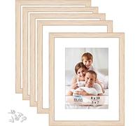 Icona Bay - 10x8 Picture Frames with Removable Mat for 7x5 Photos - Light Oak, 5 Pack - Modern Style Engineered Wood Frames - Table Top or Wall Mount - Bliss Collection