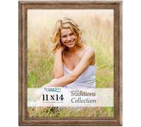 Icona Bay 11x14 Chestnut Brown Picture Frame - Rustic Wood Pattern - Lightly Distressed Frame for Table Top Display or Wall Mount - Traditions Collection