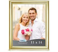 Icona Bay 11x14 Gold Picture Frame, Contemporary Photo Frame 11 x 14, Wall Mount or Table Top, Elegante Collection