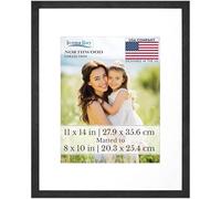 Icona Bay - 11x14 Photo Frames with Removable Mat for 8x10 Pictures - Black Balsam, 18 Pack - Modern Wood Grain Style with Shatterproof Cover Sheet - Tabletop/Wall-Mount - Northwood Collection