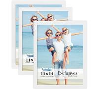 Icona Bay- 11x14 Picture Frames - White, 3 Pack - Sturdy Wood Composite Photo Frames - Sleek Design, Wall Mount Only - Exclusives Collection