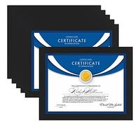 Icona Bay - 11x8.5 Diploma Frames - Black, 6 Pack - Sturdy Engineered Wood Certificate/Document Frames Bulk - Sleek Design, Table Top or Wall Mount - Exclusives Collection