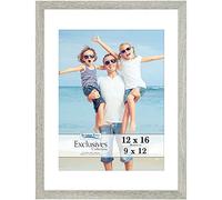Icona Bay - 12x16 Alder Gray Picture Frame with Mat to 9x12 Image - Sturdy Wood Composite Poster Frame - Modern Style Frames - Wall Mount Only - Exclusives Collection