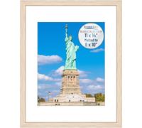 Icona Bay - 14x11 Light Oak Picture Frame with Removable Mat for 10x8 Photo - Modern Style Engineered Wood Frame - Wall Mount Only - Bliss Collection