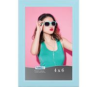 Icona Bay 4x6 Picture Frame, Pastel Blue Colored Solid Wood Scandinavian Style Frame for Photo, Pizzazz Collection (PIZA-4x6-PBL-1)