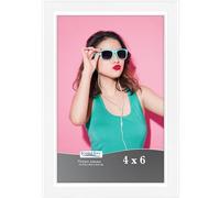 Icona Bay 4x6 Picture Frame, White Solid Wood Scandinavian Style Frame for Photo, Pizzazz Collection