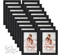 Icona Bay - 4x6 Picture Frames - Black, 18 Pack - Modern Style Wood Composite Frames - Table Top or Wall Mount - Bliss Collection