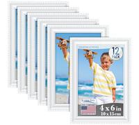 Icona Bay 4x6 Picture Frames (White, 12 Pack), Beautifully Detailed Molding, Contemporary Picture Frame Set, Wall Mount or Table Top, Inspirations Collection