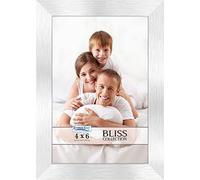 Icona Bay - 4x6 Silver Picture Frame - Modern Style Engineered Wood Frame - Table Top or Wall Mount - Bliss Collection