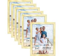 Icona Bay 5x7 Picture Frames (Gold, 6 Pack), Modern Professional Frame Set, Noble Collection