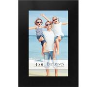 Icona Bay - 6x4 Black Picture Frame - Sturdy Engineered Wood Photo Frame - Sleek Design, Table Top or Wall Mount - Exclusives Collection