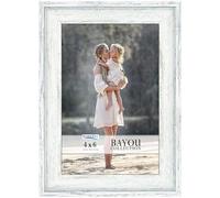 Icona Bay - 6x4 Cloudy White Picture Frame - Cape Cod Style 6 x 4 Photo Frame - Table Top or Wall Mount - Bayou Collection