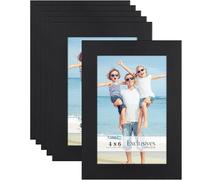 Icona Bay - 6x4 Picture Frames - Black, 6 Pack - Sturdy Engineered Wood Photo Frames 6 x 4 - Sleek Design, Table Top or Wall Mount - Exclusives Collection