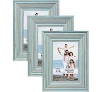 Icona Bay 6x4 Picture Frames (Eggshell Blue, 3 Pack), French Country Style Picture Frame Set, Wall Mount or Table Top, Countryside Collection