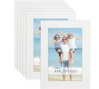 Icona Bay - 6x4 Picture Frames - White, 6 Pack - Sturdy Engineered Wood Photo Frames 6 x 4 - Sleek Design, Table Top or Wall Mount - Exclusives Collection