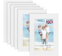 Icona Bay 6x4 Picture Frames (White, 6 Pack), Sturdy Wood Composite Photo Frames 6 x 4, Sl esign, Table Top or Wall Mount, Exclusives Collection