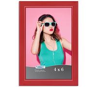 Icona Bay 6x4 Red Picture Frame, Colored Solid Wood Scandinavian Style Frame for Photo, Pizzazz Collection