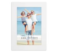 Icona Bay - 6x4 White Picture Frame - Sturdy Wood Composite Photo Frame - Sleek Design, Table Top or Wall Mount - Exclusives Collection