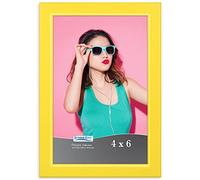 Icona Bay 6x4 Yellow Picture Frame, Colored Solid Wood Scandinavian Style Frame for Photo, Pizzazz Collection
