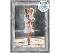 Icona Bay - 7x5 Azure Grey Picture Frame Cape Cod Style 7 x 5 Photo Frame - Table Top or Wall Mount - Bayou Collection