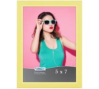 Icona Bay 7x5 Pastel Yellow Picture Frame, Coloured Solid Wood Scandinavian Style Frame for Photo, Pizzazz Collection