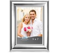 Icona Bay 7x5 Picture Frame (Silver, 1 Pack), Contemporary Photo Frame 7 x 5, Wall Mount or Table Top, Elegante Collection