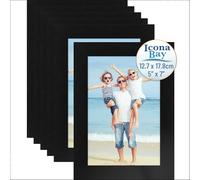 Icona Bay - 7x5 Picture Frames - Black, 6 Pack - Sturdy Engineered Wood Photo Frames 7 x 5 - Sl esign, Table Top or Wall Mount - Exclusives Collection