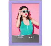 Icona Bay 7x5 Purple Picture Frame, Coloured Solid Wood Scandinavian Style Frame for Photo, Pizzazz Collection