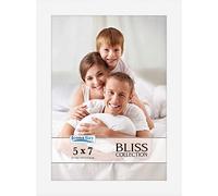 Icona Bay - 7x5 White Picture Frame - Modern Style Engineered Wood Frame - Table Top or Wall Mount - Bliss Collection