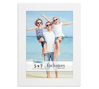Icona Bay - 7x5 White Picture Frame - Sturdy Wood Composite Photo Frame - Sleek Design, Table Top or Wall Mount - Exclusives Collection