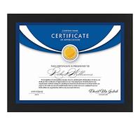 Icona Bay 8.5x11 Black Diploma Frame, Sturdy Wood Composite Certificate Frame, Document Frame, Sleek Design, Table Top or Wall Mount, Exclusives Collection