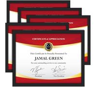 Icona Bay 8.5x11 Certificate Frames (Black, 5 Pack), Modern Style Wood Composite Document Frames, Table Top or Wall Mount, Bliss Collection