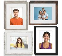 Icona Bay 8 Pack of 10x8 Picture Frames with Removable Mat for 7x5 Photos - Multicoloured - Modern Style Wood Composite Frames - Table Top or Wall Mount - Bliss Collection