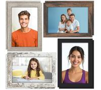 Icona Bay 8 Pack of 6x4 Picture Frames - Multicoloured - Modern Style Wood Composite Frames - Table Top or Wall Mount - Bliss Collection