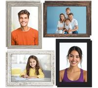 Icona Bay 8 Pack of 7x5 Picture Frames - Multicoloured - Modern Style Wood Composite Frames - Table Top or Wall Mount - Bliss Collection
