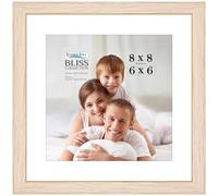 Icona Bay - 8x8 Light Oak Picture Frame with Removable Mat for 6x6 Photo - Modern Style Engineered Wood Frame - Table Top or Wall Mount - Bliss Collection