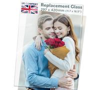Icona Bay - A3 Heat-Strengthened Glass Replacement for Picture Frame - 42 x 29.7 cm, 2 Pack - Replacement Glass for A3 Photo Frame - Semi-Tempered Cover Sheet