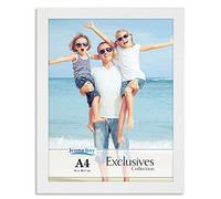 Icona Bay - A4 White Picture Frame - Sturdy Wood Composite 29.7 x 21 cm Photo Frame - Sleek Design, Table Top or Wall Mount - Exclusives Collection